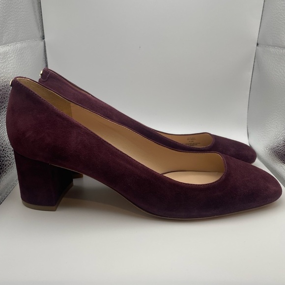 Kate Spade Suede Kylah Cherrywood Block Pumps - Picture 4 of 6
